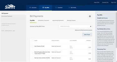 online banking screen with ill payment